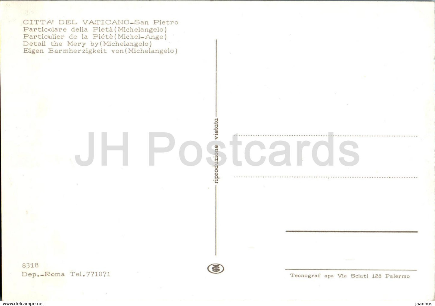 Vatican - Vaticano - San Pietro - Particolare della Pieta - Michel-Ange - détail de Mery - 8318 - Vatican - inutilisé 