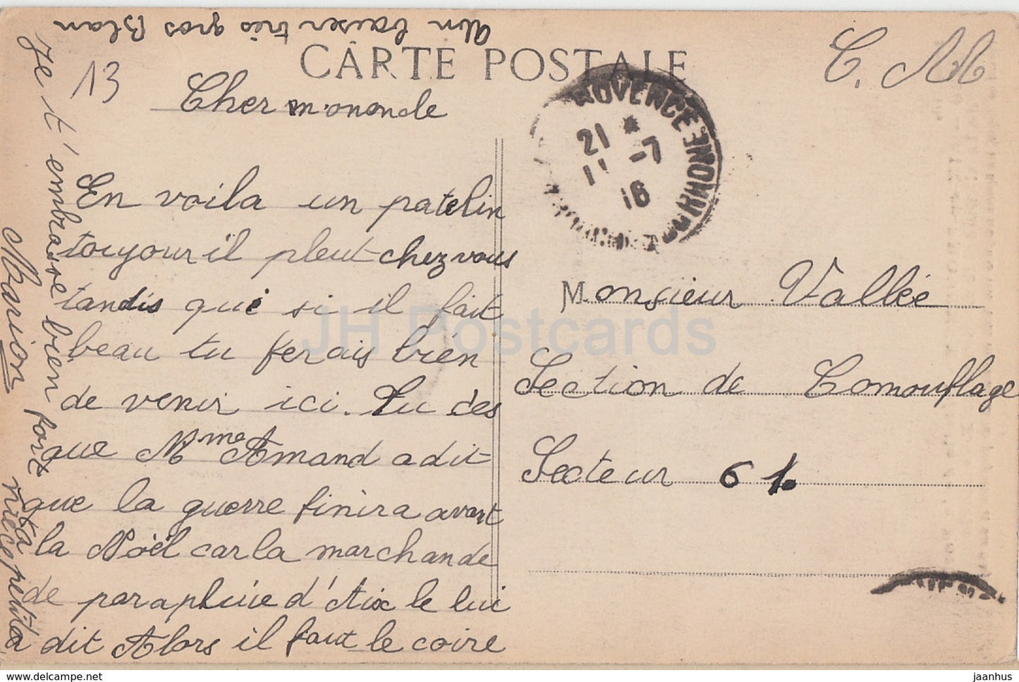 Aix en Provence - Details de la Porte de la Cathedrale St Sauveur - 2490 - alte Postkarte - 1916 - Frankreich - gebraucht