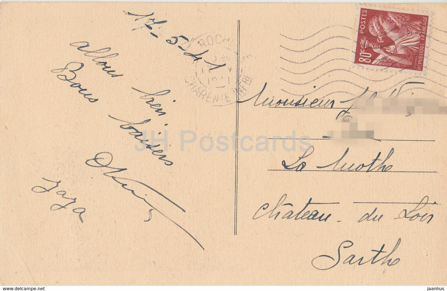La Rochelle - L'Entree du Port - boat - ship - old postcard - 1941 - France - used