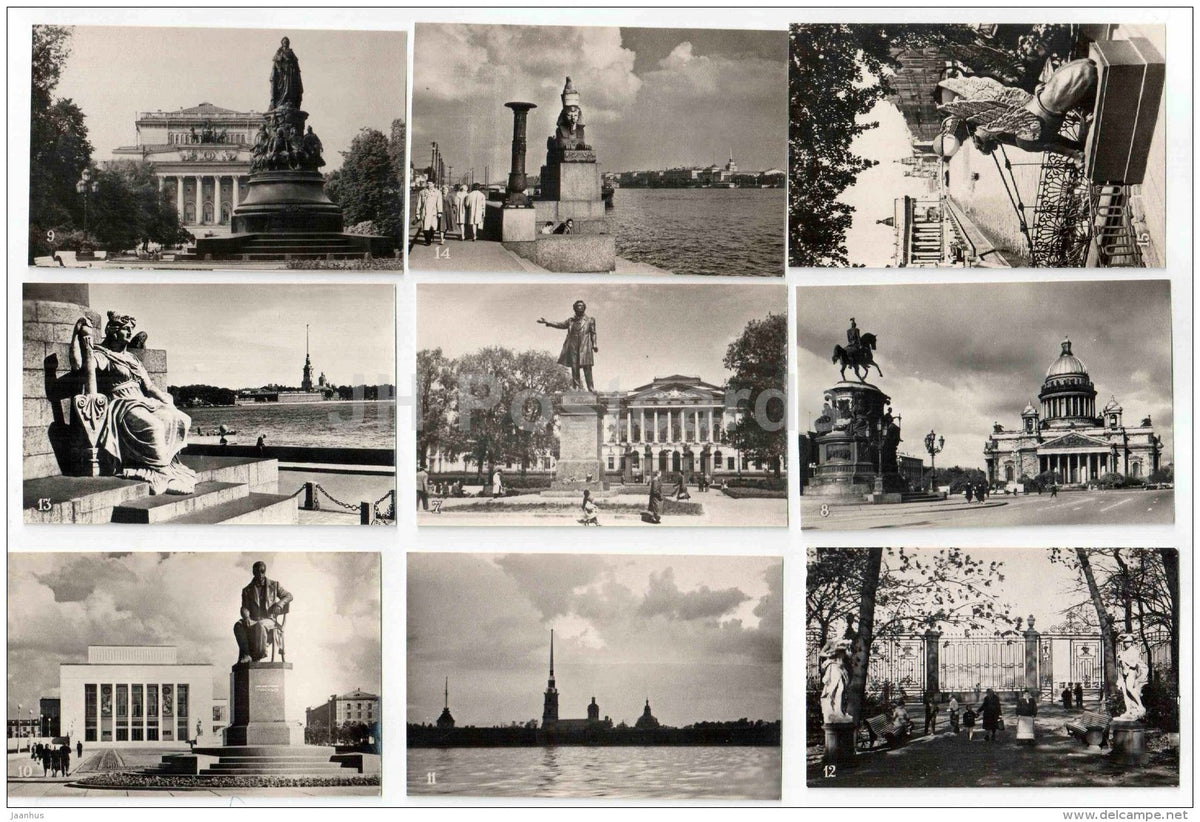 set of 16 mini format cards - Leningrad - St. Petersburg - 1969 - Russia USSR - unused - JH Postcards
