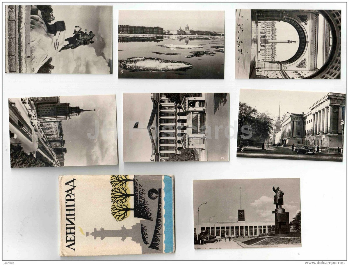 set of 16 mini format cards - Leningrad - St. Petersburg - 1969 - Russia USSR - unused - JH Postcards