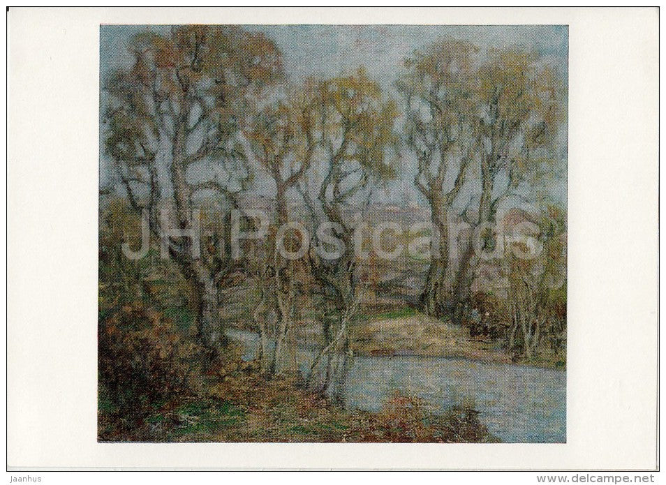 painting by A. Sotskov - The Blue Spring , 1984 - Russian art - Russia USSR - 1987 - unused - JH Postcards