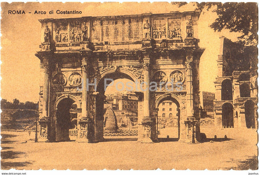 Roma - Rome - Arco di Costantino - ancient - old postcard - Italy - unused - JH Postcards