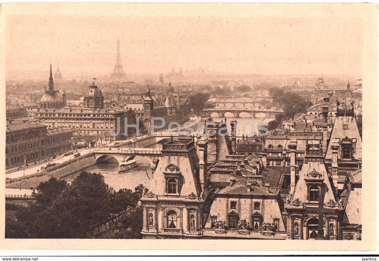Paris - Vue des Sept Ponts Prise de St Gerevais - bridge - 123 - old postcard - France - unused - JH Postcards