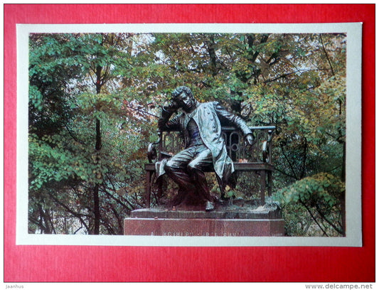 monument to Pushkin , 1900 - Town of Pushkin - The Parks at Pushkin - 1971 - Russia USSR - unused - JH Postcards