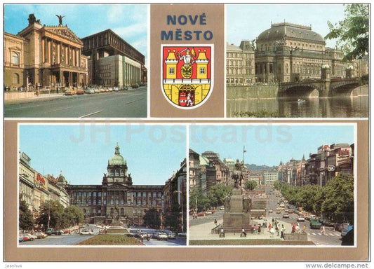 national theatre - Vaclavske square - Nove Mesto - Praha - Prague - Czechoslovakia - Czech - unused - JH Postcards