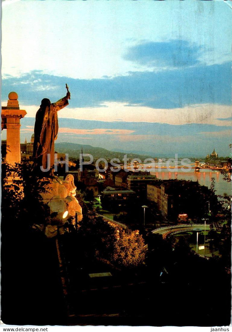 Budapest - View with the Statue of St Gellert - 8246/841 - 1984 - Hungary - used - JH Postcards