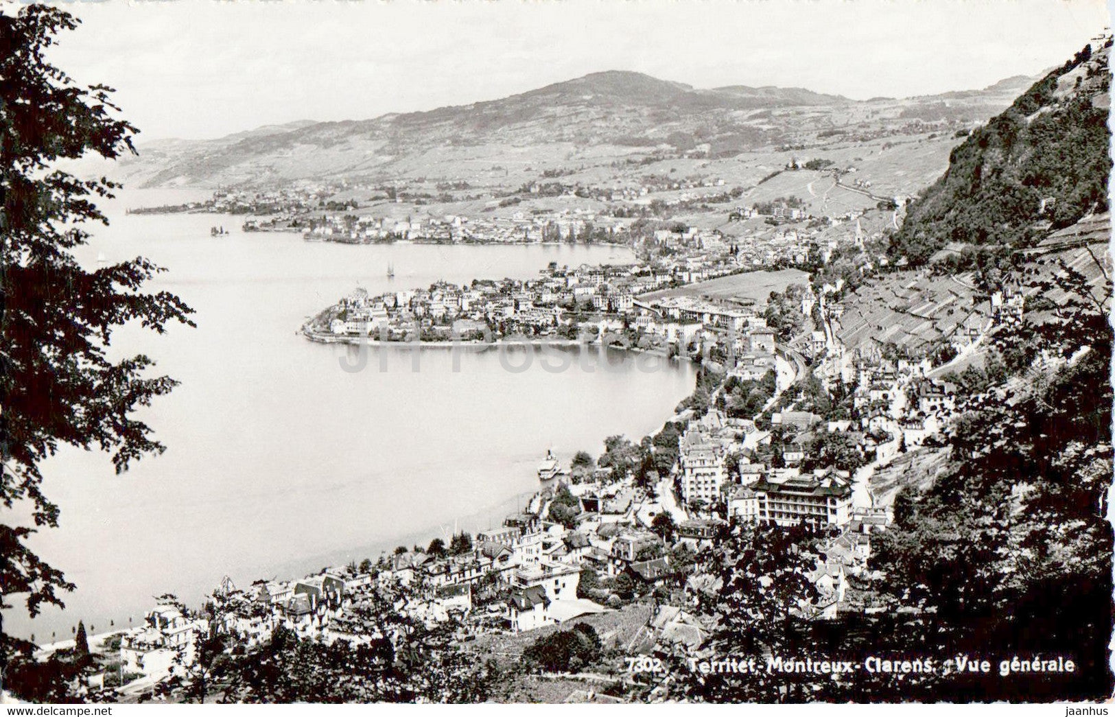 Territet Montreux - Clarens - Vue Generale - 7302 - 1937 - old postcard - Switzerland - used - JH Postcards