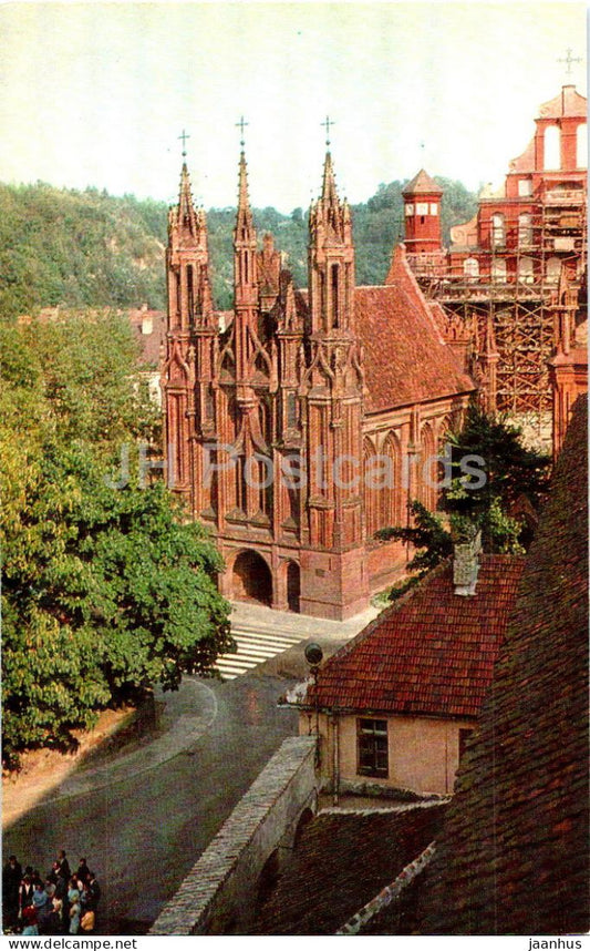 Vilnius - Church of St Anne - 1973 - Lithuania USSR - unused - JH Postcards