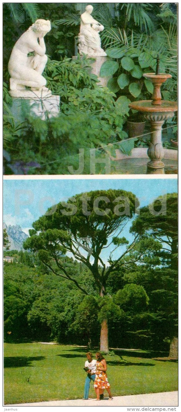sculpture of Venus - area in the Upper Park - Alupka Palace Museum - Crimea - 1982 - Ukraine USSR - unused - JH Postcards