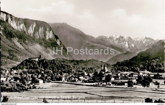 Aschau Chiemgau mit Schloss u Tiroler Bergen - old postcard - Germany - unused - JH Postcards