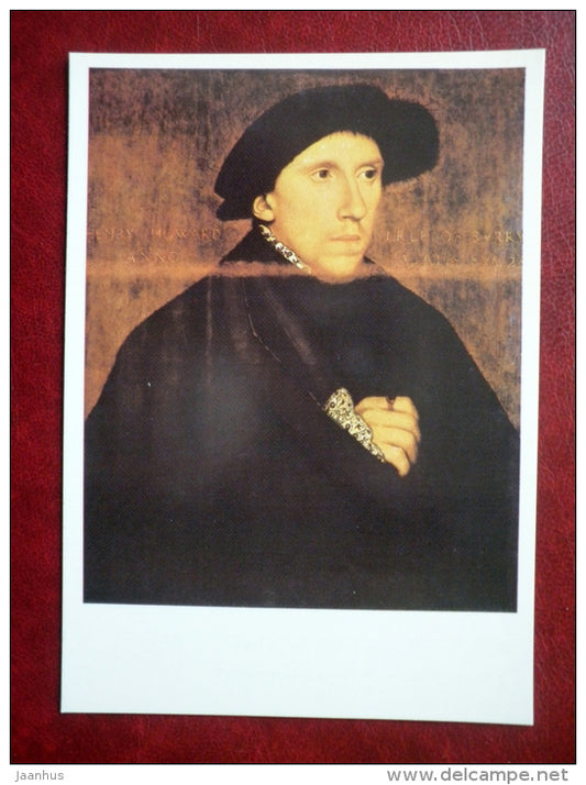 painting by Hans Holbein the Younger - Portrait of Henry Howard, Earl of Surrey, ca 1634 - german art - unused - JH Postcards