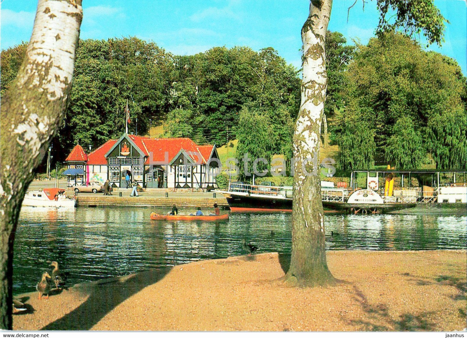 Silkeborg - The Harbour with the old steam ferry Hjejlen - boat - 1992 - Denmark - used - JH Postcards