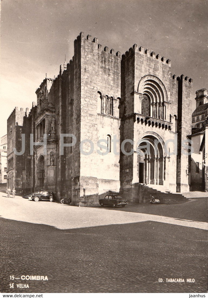 Coimbra -  Se Velha - architecture - car - 1964 - Portugal - used - JH Postcards