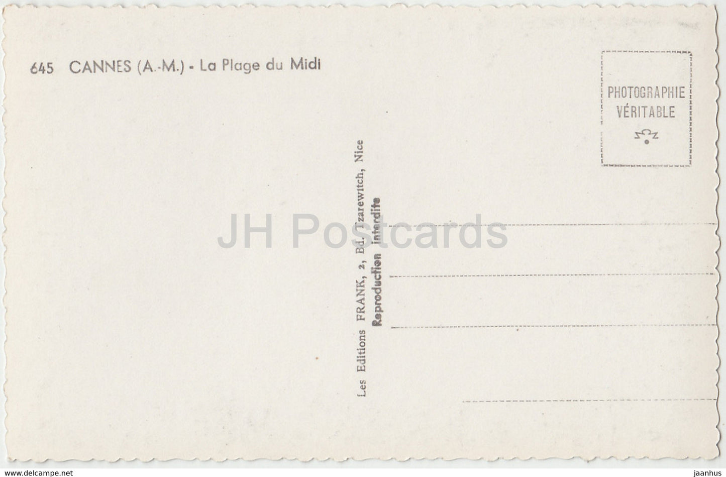 Cannes - La Plage du Midi - 645 - Strand - Frankreich - unbenutzt