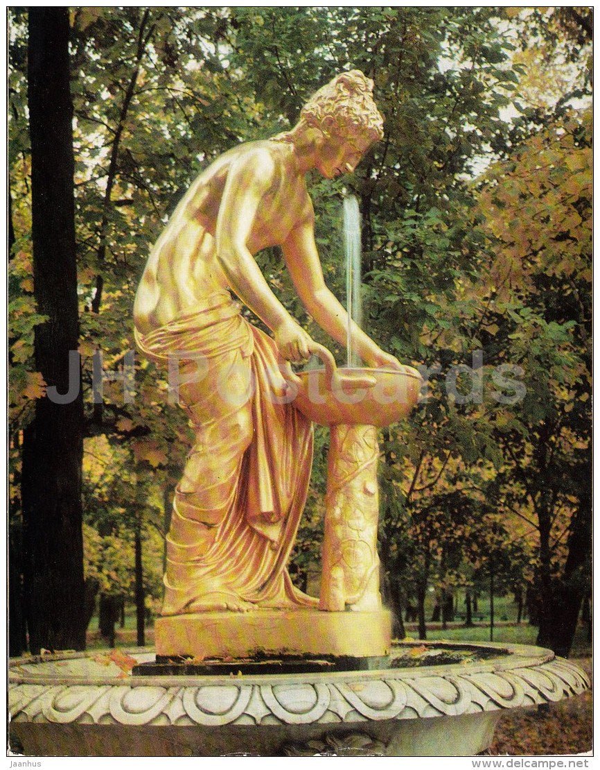 Nymph statue - fountain - Petrodvorets - 1977 - Russia USSR - unused - JH Postcards