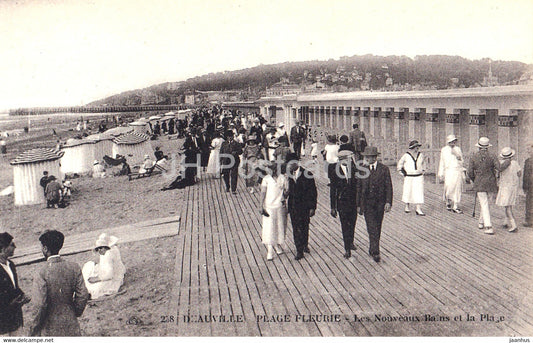 Deauville Plage Fleurie - Les Nouveaux Bains et la Plage - 258 - old postcard - France - unused - JH Postcards