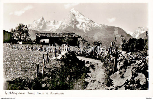 Berchtesgadener Land - Motiv m Watzmann - old postcard - 1951 - Germany - used - JH Postcards