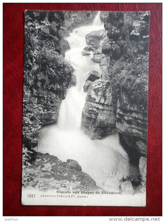 Cascade aux Gorges du Chauderon - 6217 - waterfall - old postcard - Switzerland - unused - JH Postcards