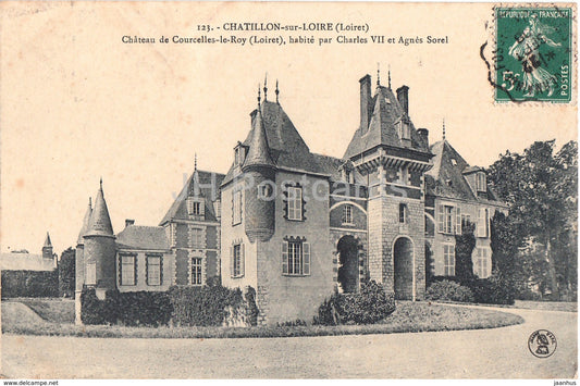 Chatillon sur Loire - Chateau de Courcelles le Roy - castle - 123 - old postcard - 1908 - France - used - JH Postcards