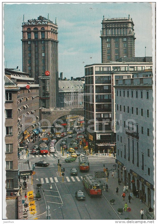 Kungsgatan - Stockholm - bus - S. 191 - Sweden - unused - JH Postcards
