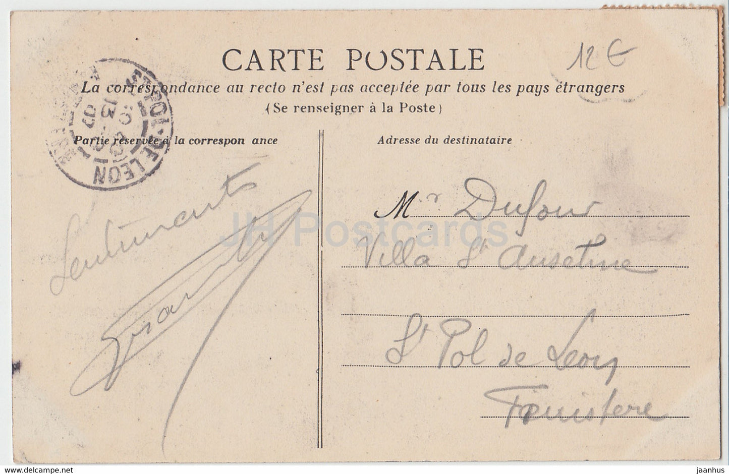 Brest - La Saone - ship - old postcard - 1907 - France - used