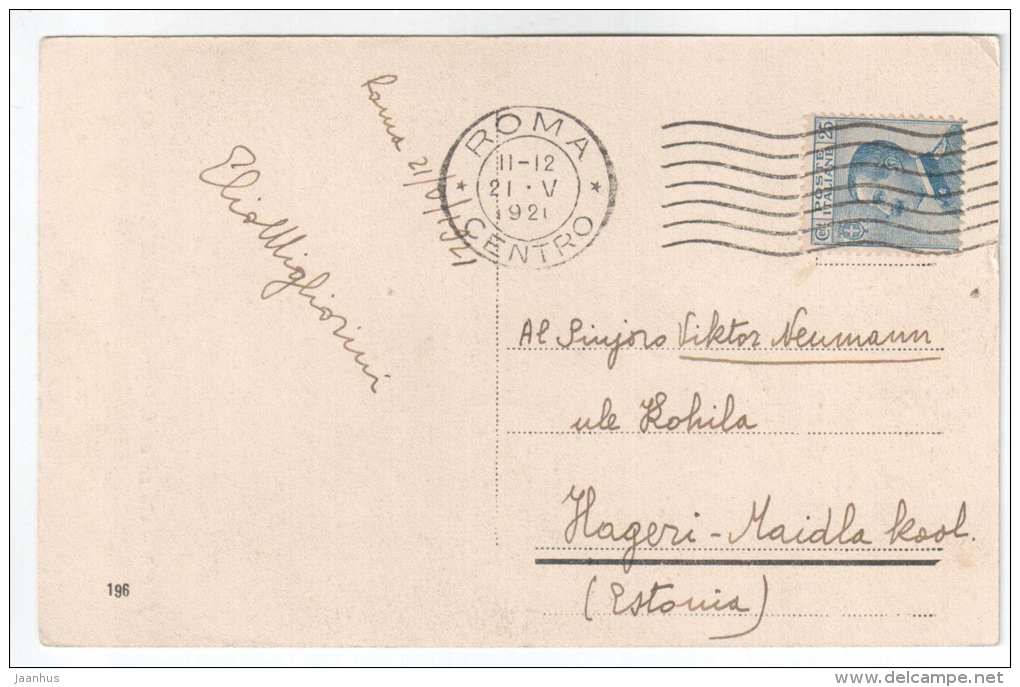 Roma - Chiesa di S. Pietro: Altare di S. Leone Magno - Rome - 196 - sent from Rome to Estonia in 1921 - Italy - used - JH Postcards