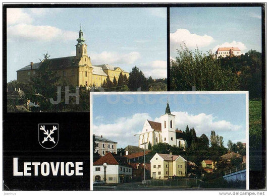 Letovice - St. Vaclav cathedral - monastery - castle - St. Prokop cathedral - Czech Republic - used 1999 - JH Postcards