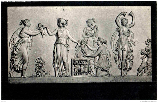 sculpture by Bertel Thorvaldsen - Saleswoman of cupids (Amor) - danish art - unused - JH Postcards