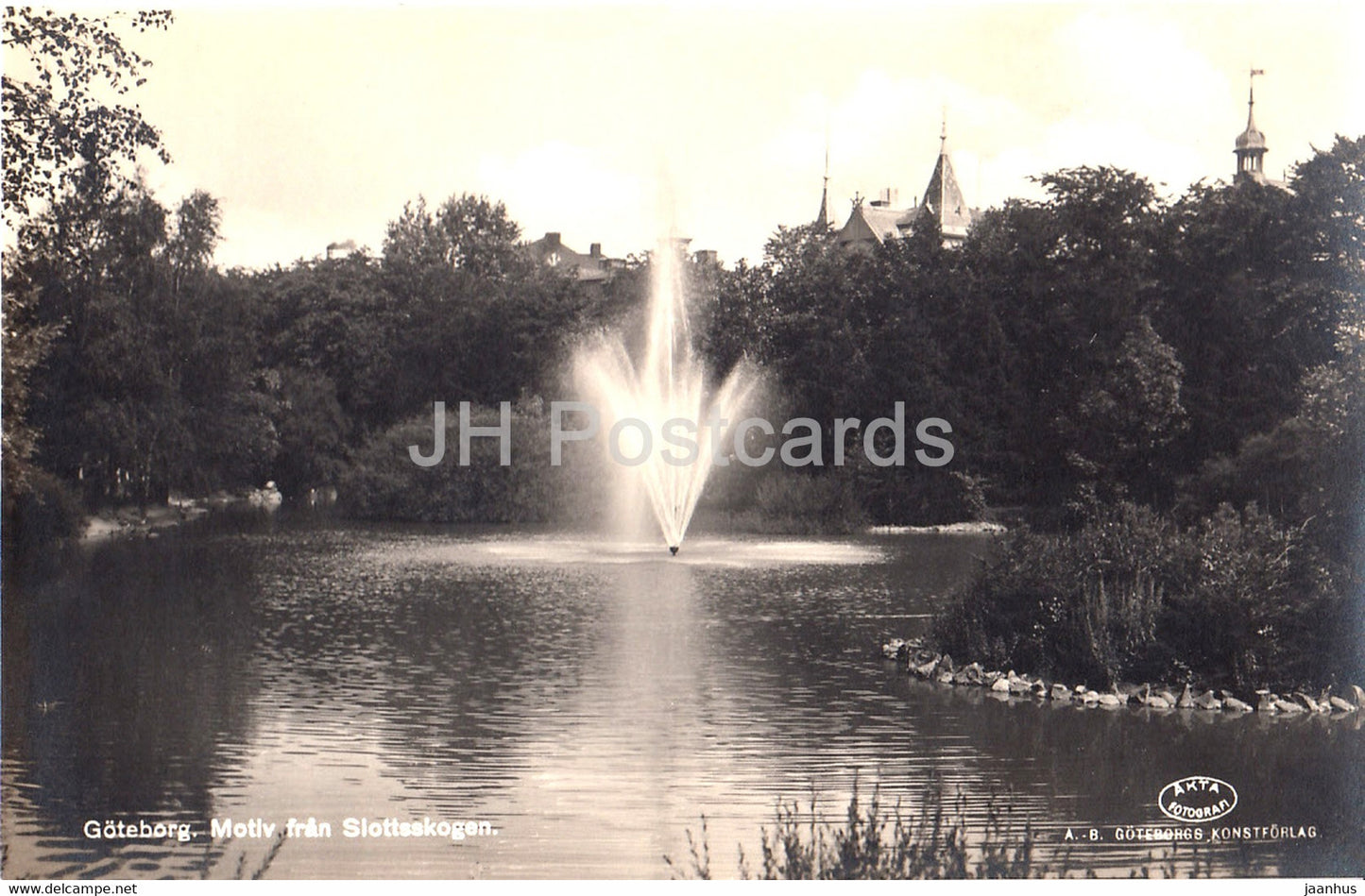 Goteborg - Motiv fran Slottsskogen - 3 - old postcard - Sweden - unused - JH Postcards