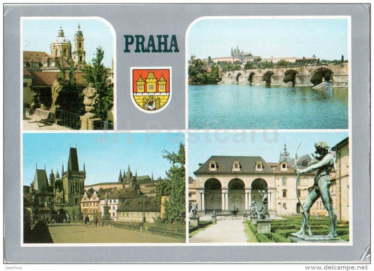 Praha - Prague - Hradcany - Charles Bridge - Waldstein Garden - Czechoslovakia - Czech - used - JH Postcards