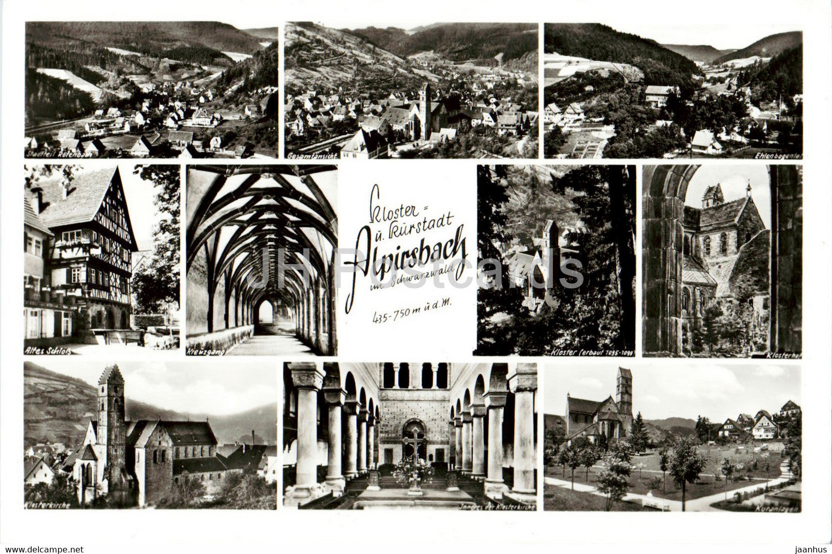Kloster u Kurstadt Alpirsbach im Schwarzwald - old postcard - Germany - unused - JH Postcards