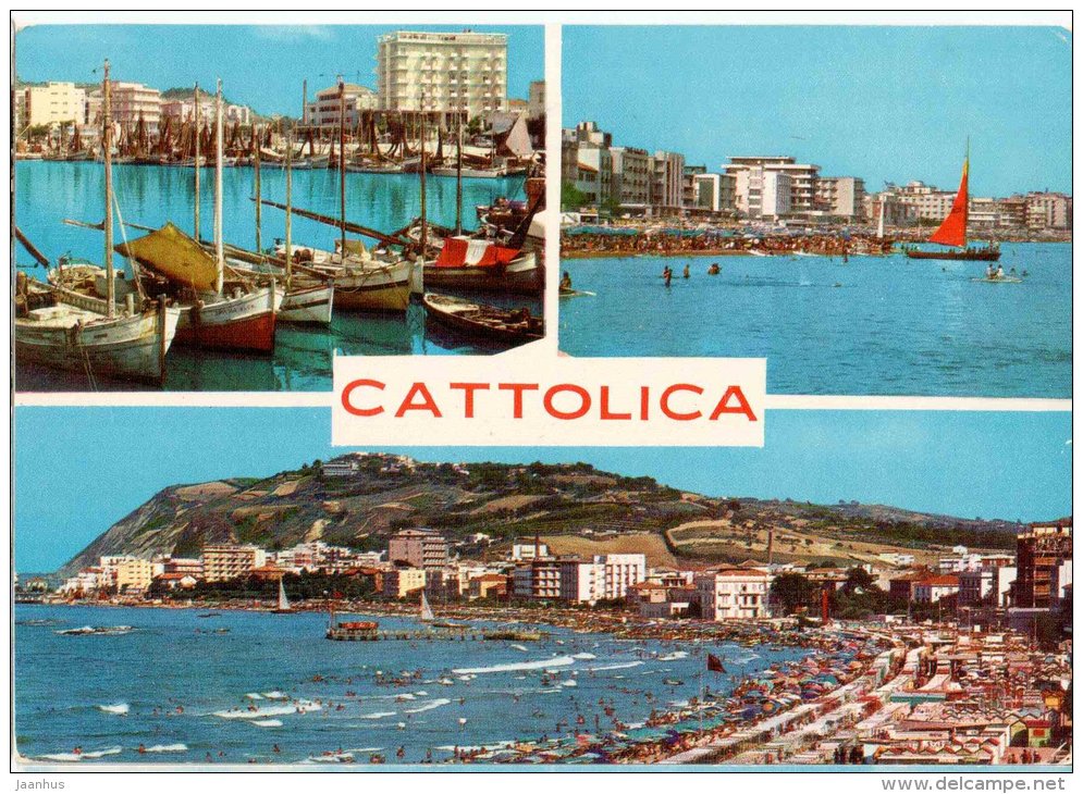 Cattolica - beach - sailing boat - Cattolica - Rimini - Emilia-Romagna - 6644 - Italia - Italy - used - JH Postcards