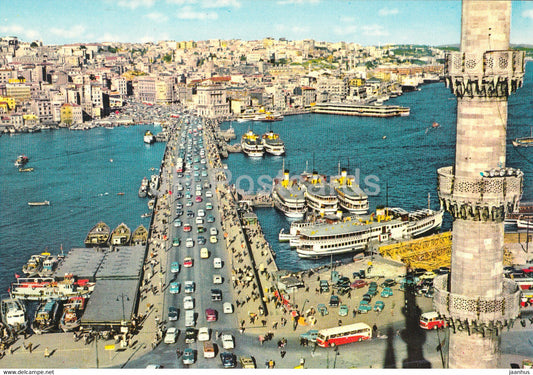 Istanbul - Galata Bridge - bus - passenger ship - bridge - 112 - Turkey - unused - JH Postcards