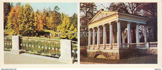 Pavlovsk Park - Slavyanka river valley from Viskontyev bridge - Pavilion of Three Graces - 1979 - Russia USSR - unused - JH Postcards