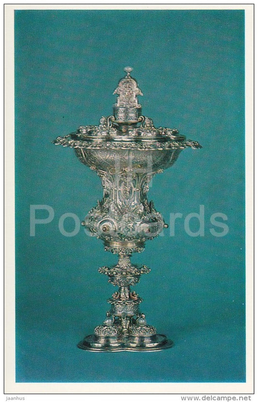 Chased Covered Silver-Gilt Cup , Nuremberg - Western European Silver from Hermitage - 1982 - Russia USSR - unused - JH Postcards