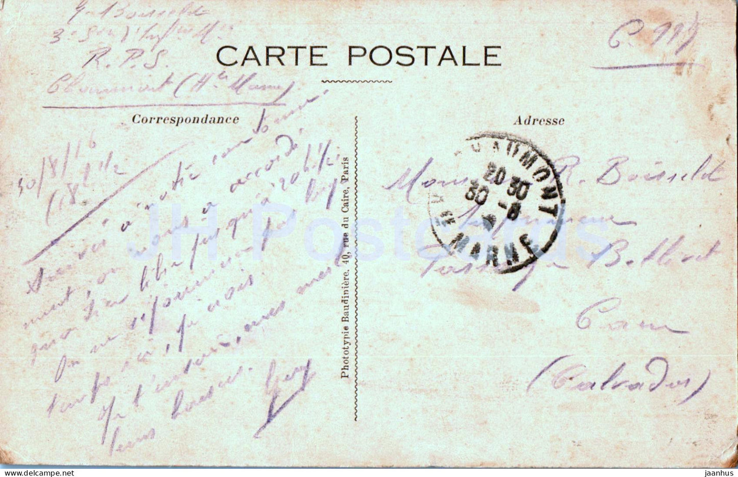 Chaumont - Le Donjon et la Côte des Tanneries - 170 - carte postale ancienne - 1916 - France - occasion 