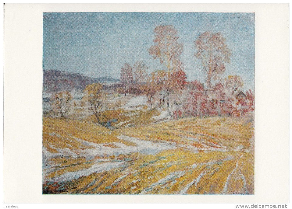 painting by A. Sotskov - April Month , 1981 - Russian art - Russia USSR - 1987 - unused - JH Postcards