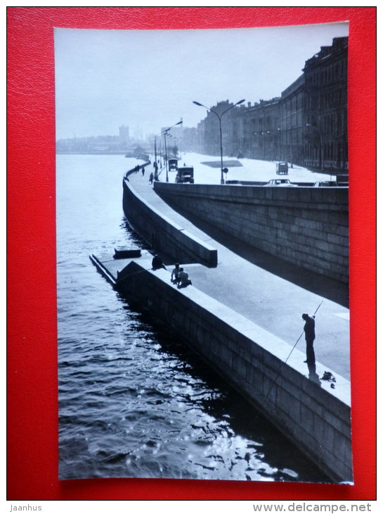 descent from Liteinyi Bridge - Neva river - Leningrad - St. Petersburg - 1983 - Russia USSR - unused - JH Postcards