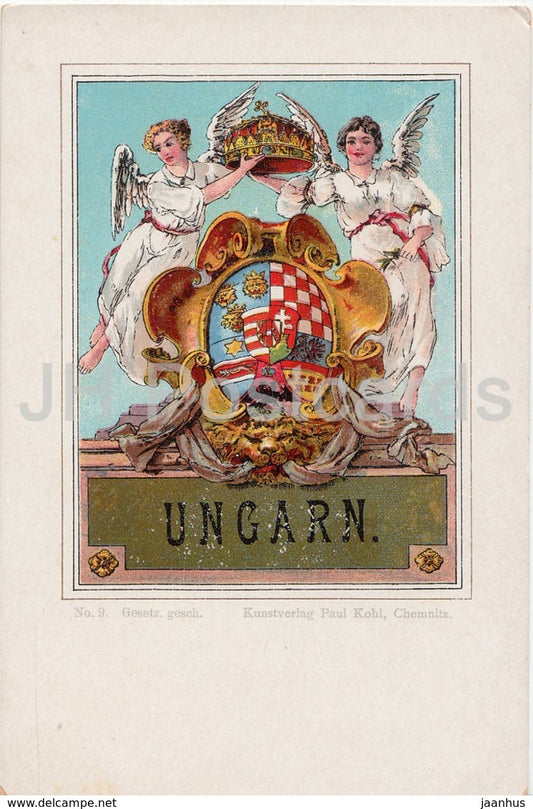 Ungarn - coat of arms - old postcard - Hungary - unused - JH Postcards