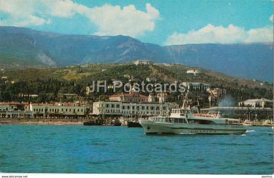 Yalta - Crimea - View of The City - ship - boat - 1974 - Ukraine - unused - JH Postcards