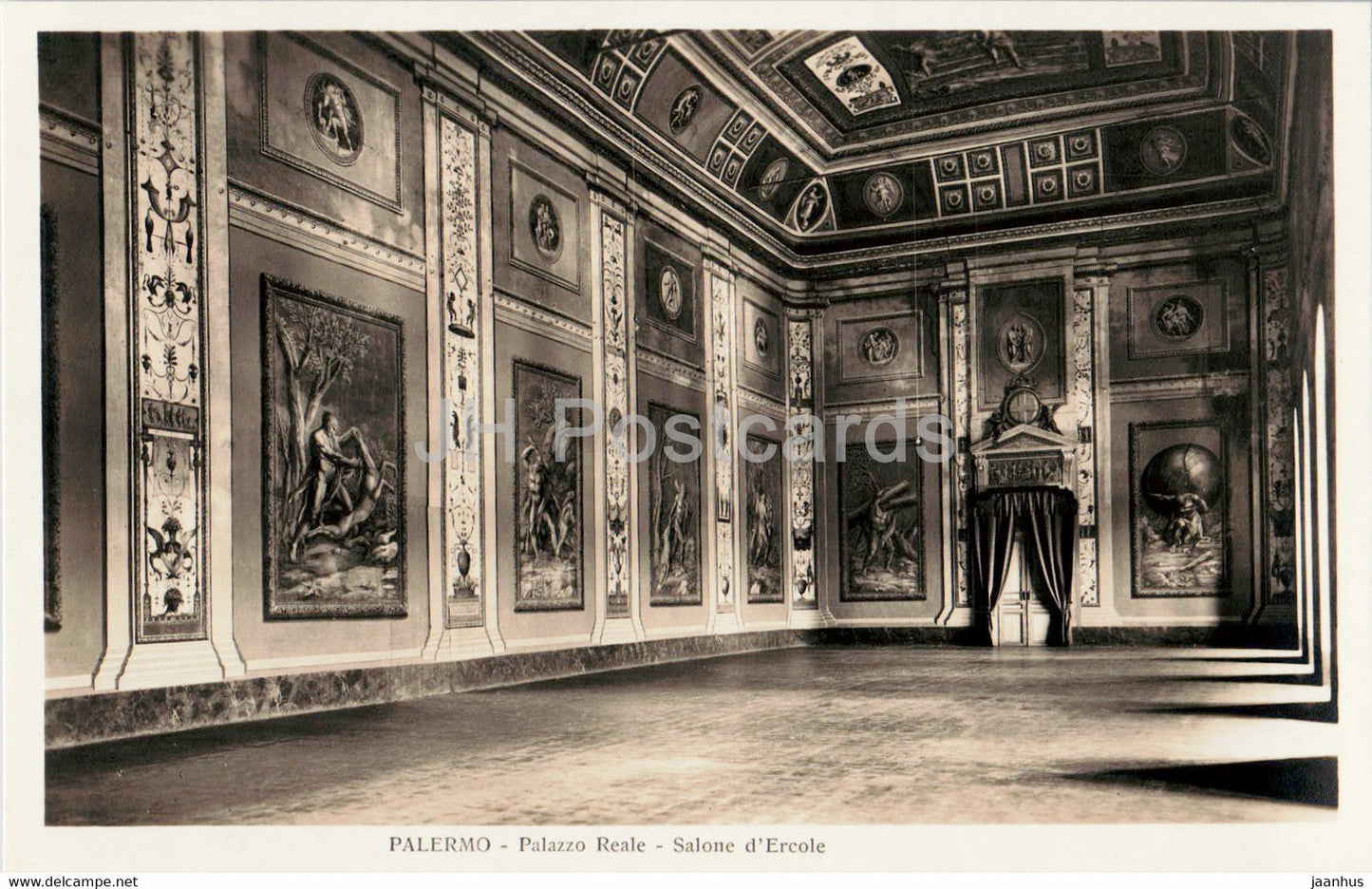 Palermo - Palazzo Reale - Salone d'Ercole - old postcard - Italy - unused - JH Postcards