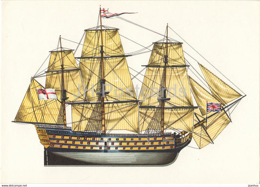 Linienschiff Victory 1765 - sailing ship - Historische Schiffe - Historical Ships - DDR Germany - used - JH Postcards