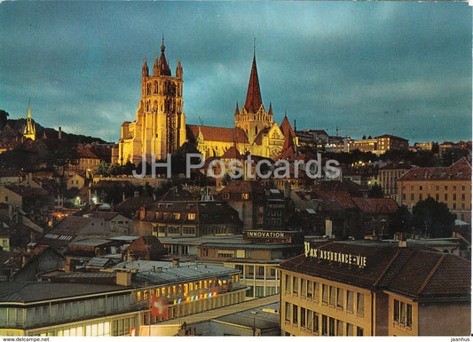 Lausanne - La Cathedrale de Nuit - cathedral - Switzerland - unused - JH Postcards
