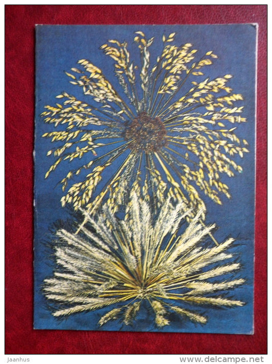 Greeting card - composition - plants - 1983 - Estonia USSR - unused - JH Postcards