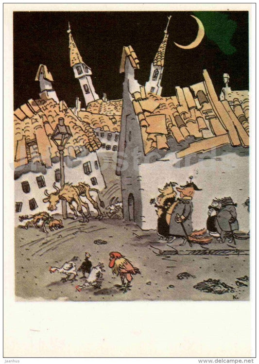 Golden Key - Pinocchio and Buratino - 1983 - Russia USSR - unused - JH Postcards