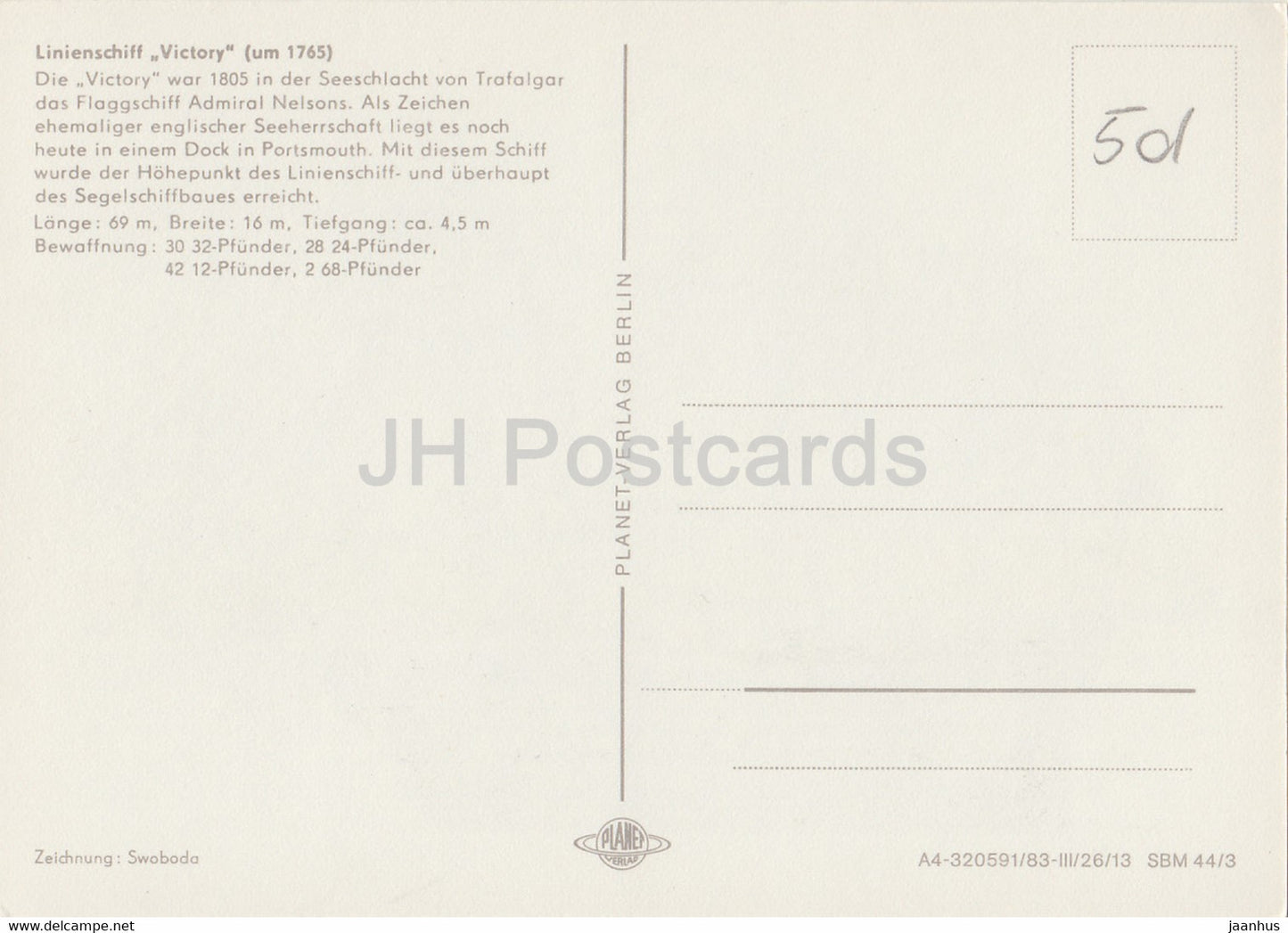 Linienschiff Victory 1765 - sailing ship - Historische Schiffe - Historical Ships - DDR Germany - used