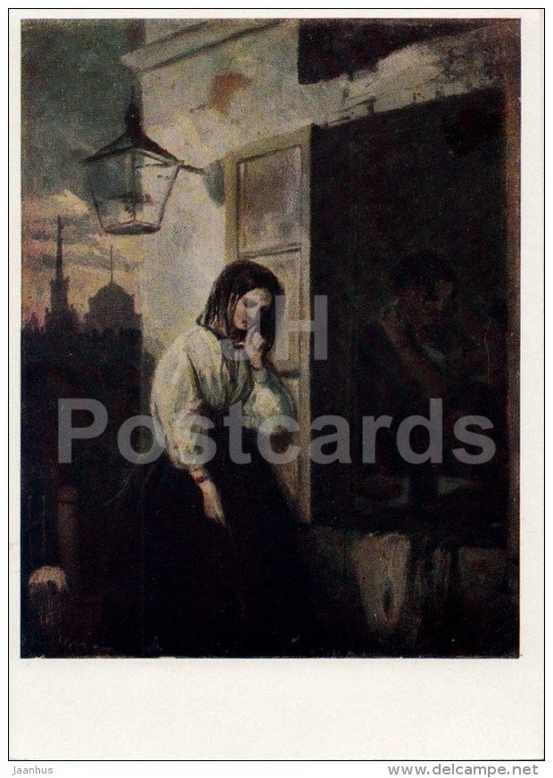 painting by V. Pukirev - Jealousy - woman - Russian art - 1963 - Russia USSR - unused - JH Postcards