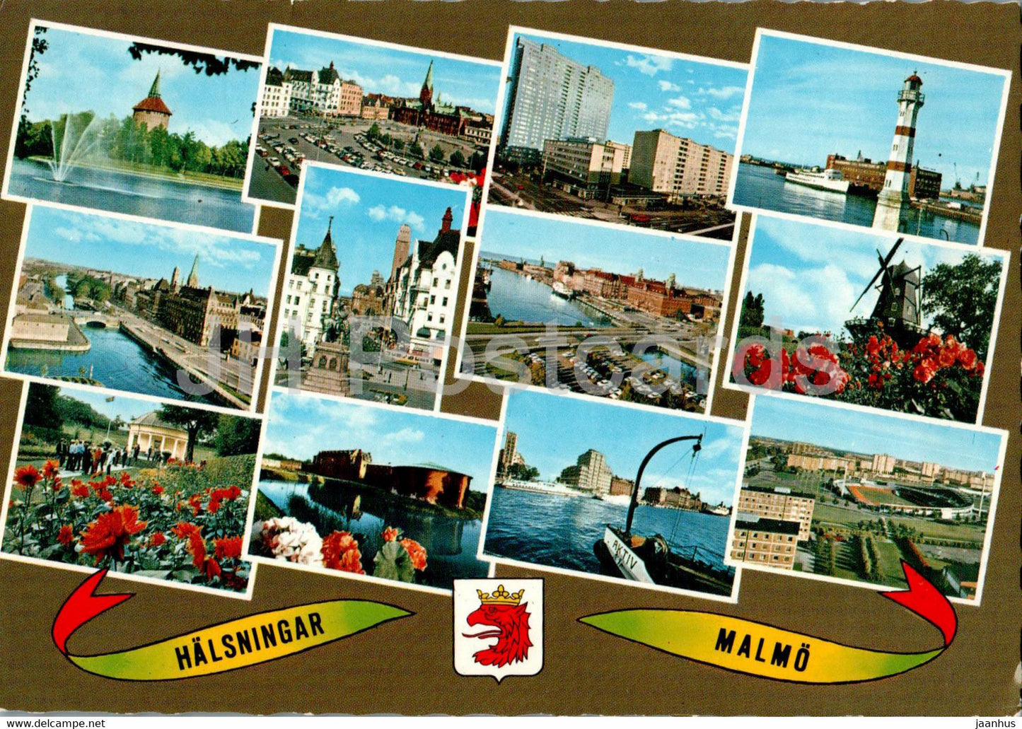 Halsningar Malmo - multiview - Sweden - used - JH Postcards