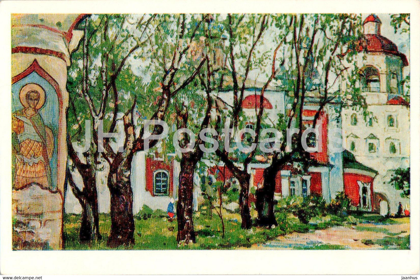 painting by I. Glazunov - In the Kirillo Belozersky Monastery - Russian art - 1970 - Russia USSR - unused - JH Postcards